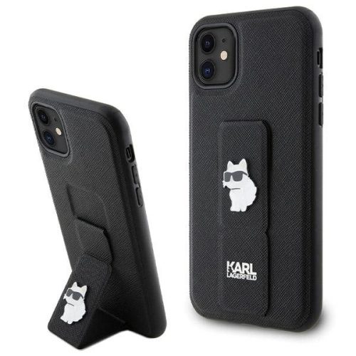 Karl Lagerfeld KLHCN61GSACHPK Choupette Pins Case iPhone 11 tok, fekete