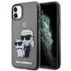 Karl Lagerfeld KLHCN61HNKCTGK Glitter Karl&Choupette iPhone 11/Xr 6.1", hátlap, tok, fekete