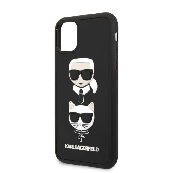 Karl Lagerfeld iPhone 11 3D Rubber Heads (KLHCN61IK3DKC) hátlap, tok, fekete