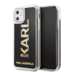   Karl Lagerfeld iPhone 11 Karl Logo Glitter (KLHCN61KAGBK) hátlap, tok, fekete