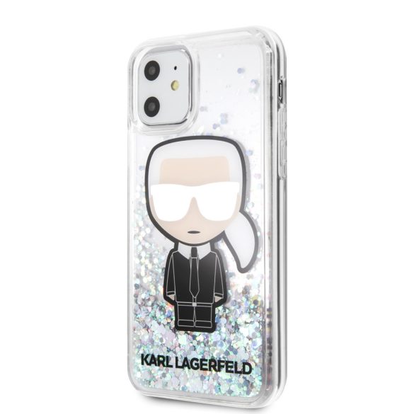 Karl Lagerfeld iPhone 11 Iridescente Iconic Glitter (KLHCN61LGIRKL) hátlap, tok, átlátszó