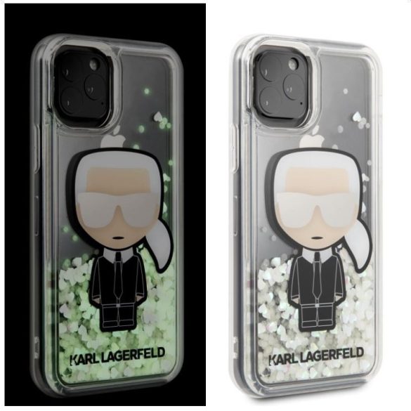 Karl Lagerfeld iPhone 11 Iridescente Iconic Glitter (KLHCN61LGIRKL) hátlap, tok, átlátszó