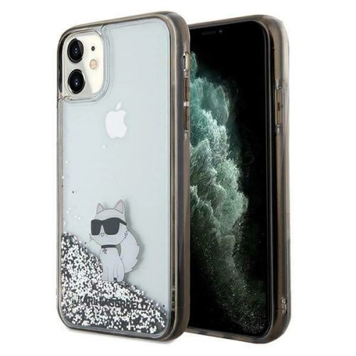 Karl Lagerfeld KLHCN61LKCNSK Liquid Glitter Choupette iPhone 11 tok, átlátszó