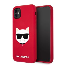   Karl Lagerfeld iPhone 11 Choupette Head Silicone (KLHCN61SLCHRE) hátlap, tok, piros