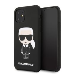   Karl Lagerfeld iPhone 11 Silicone Karl Iconic Full Body (KLHCN61SLFKBK) hátlap, tok, fekete