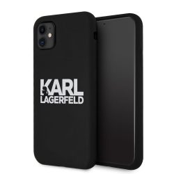   Karl Lagerfeld iPhone 11 Stack White Logo Silicone (KLHCN61SLKLRBK) hátlap, tok, fekete