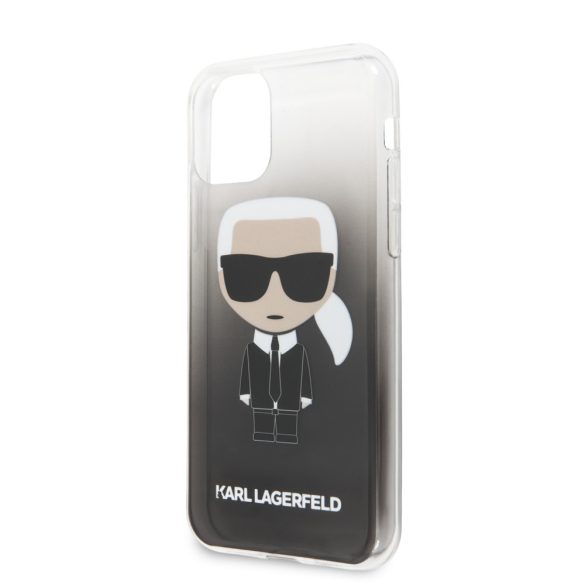 Karl Lagerfeld iPhone 11 Ikonik Full Body (KLHCN61TRDFKBK) hátlap, tok, fekete