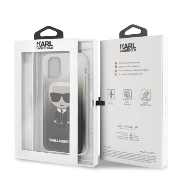 Karl Lagerfeld iPhone 11 Ikonik Full Body (KLHCN61TRDFKBK) hátlap, tok, fekete