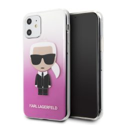   Karl Lagerfeld iPhone 11 Ikonik Full Body (KLHCN61TRDFKPI) hátlap, tok, rózsaszín