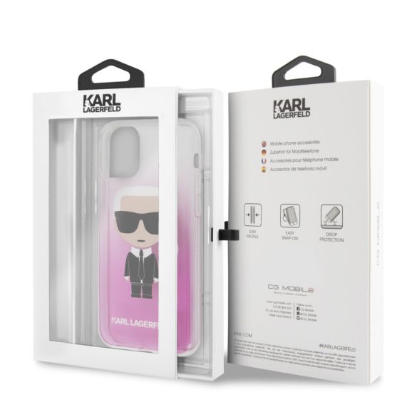 Karl Lagerfeld iPhone 11 Ikonik Full Body (KLHCN61TRDFKPI) hátlap, tok, rózsaszín