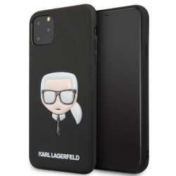   Karl Lagerfeld iPhone 11 Pro Max Layers Glitter Iconic (KLHCN65GLBK) hátlap, tok, fekete