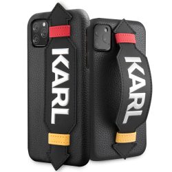   Karl Lagerfeld iPhone 11 Pro Max Strap Cover (KLHCN65HDAWBK) hátlap, tok, fekete