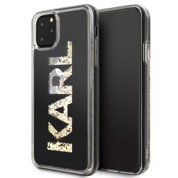   Karl Lagerfeld iPhone 11 Pro Max Karl Logo Glitter (KLHCN65KAGBK) hátlap, tok, fekete