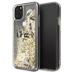   Karl Lagerfeld iPhone 11 Pro Max Floating Charms Liquid Glitter Iconic (KLHCN65ROGO) hátlap, tok, arany