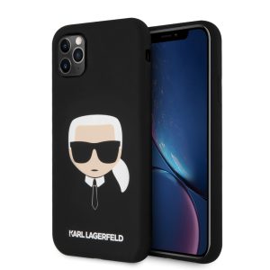 Karl Lagerfeld iPhone 11 Pro Max Silicone Karl's Head (KLHCN65SLKHBK) hátlap, tok, fekete