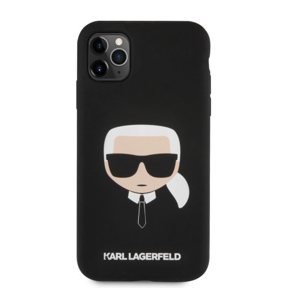 Karl Lagerfeld iPhone 11 Pro Max Silicone Karl's Head (KLHCN65SLKHBK) hátlap, tok, fekete