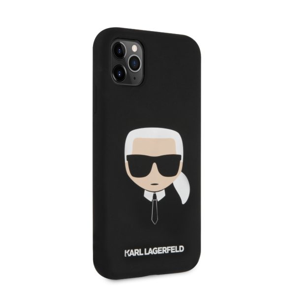 Karl Lagerfeld iPhone 11 Pro Max Silicone Karl's Head (KLHCN65SLKHBK) hátlap, tok, fekete