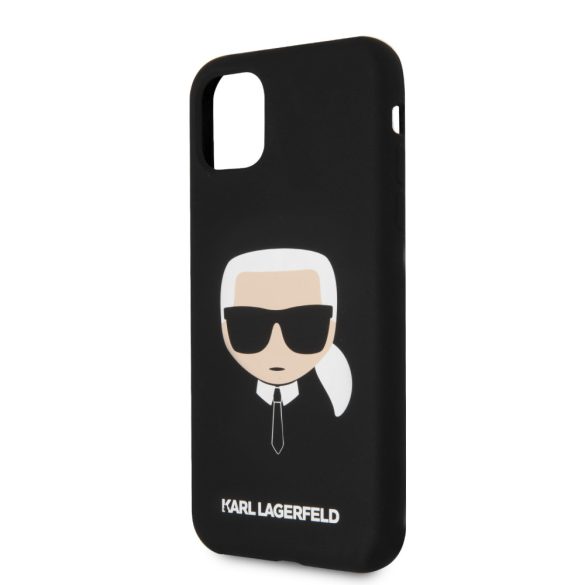 Karl Lagerfeld iPhone 11 Pro Max Silicone Karl's Head (KLHCN65SLKHBK) hátlap, tok, fekete