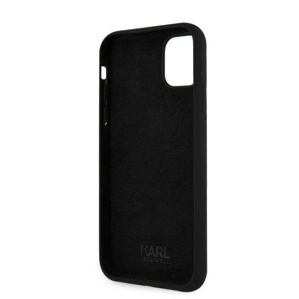 Karl Lagerfeld iPhone 11 Pro Max Silicone Karl's Head (KLHCN65SLKHBK) hátlap, tok, fekete