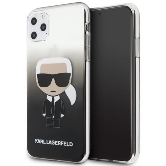 Karl Lagerfeld iPhone 11 Pro Max Ikonik Full Body (KLHCN65TRDFKBK) hátlap, tok, fekete