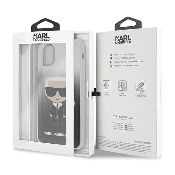 Karl Lagerfeld iPhone 11 Pro Max Ikonik Full Body (KLHCN65TRDFKBK) hátlap, tok, fekete