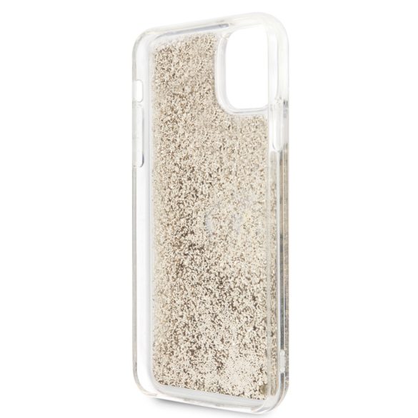 Karl Lagerfeld iPhone 11 Pro Max Liquid Glitter Signature (KLHCN65TRKSGO) hátlap, tok, arany