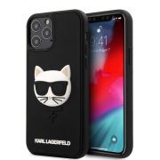   Karl Lagerfeld iPhone 12 Pro Max 3D Rubber Choupette Head (KLHCP12LCH3DBK) hátlap, tok, fekete