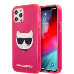   Karl Lagerfeld iPhone 12 Pro Max Choupette Head (KLHCP12LCHTRP) hátlap, tok, rózsaszín