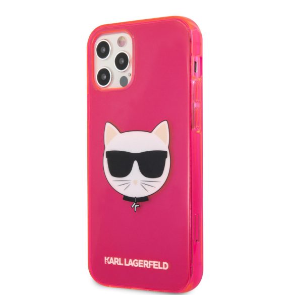 Karl Lagerfeld iPhone 12 Pro Max Choupette Head (KLHCP12LCHTRP) hátlap, tok, rózsaszín