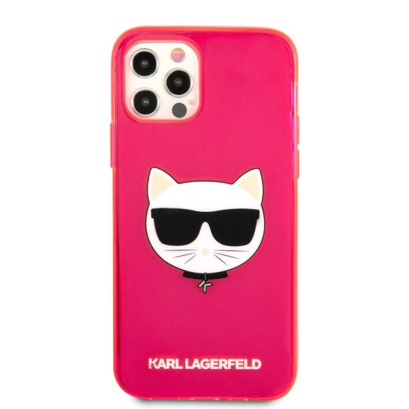 Karl Lagerfeld iPhone 12 Pro Max Choupette Head (KLHCP12LCHTRP) hátlap, tok, rózsaszín