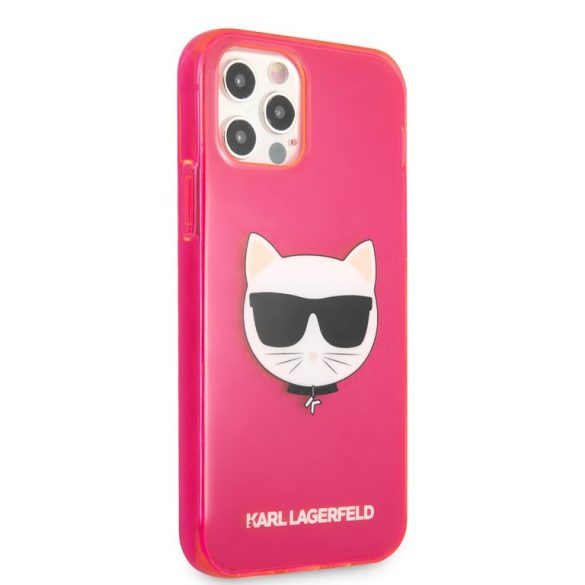 Karl Lagerfeld iPhone 12 Pro Max Choupette Head (KLHCP12LCHTRP) hátlap, tok, rózsaszín