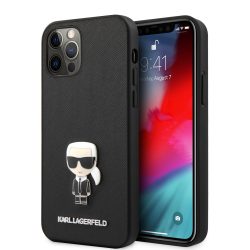   Karl Lagerfeld iPhone 12 Pro Max Saffiano Iconik (KLHCP12LIKMSBK) hátlap, tok, fekete