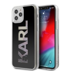   Karl Lagerfeld iPhone 12 Pro Max Karl Logo Glitter (KLHCP12LKLMLBK) hátlap, tok, fekete