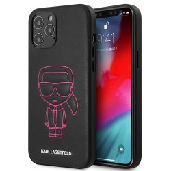   Karl Lagerfeld iPhone 12 Pro Max 3D Ikonik Outline (KLHCP12LPCUIKPI) hátlap, tok, rózsaszín