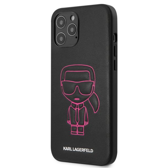 Karl Lagerfeld iPhone 12 Pro Max 3D Ikonik Outline (KLHCP12LPCUIKPI) hátlap, tok, rózsaszín