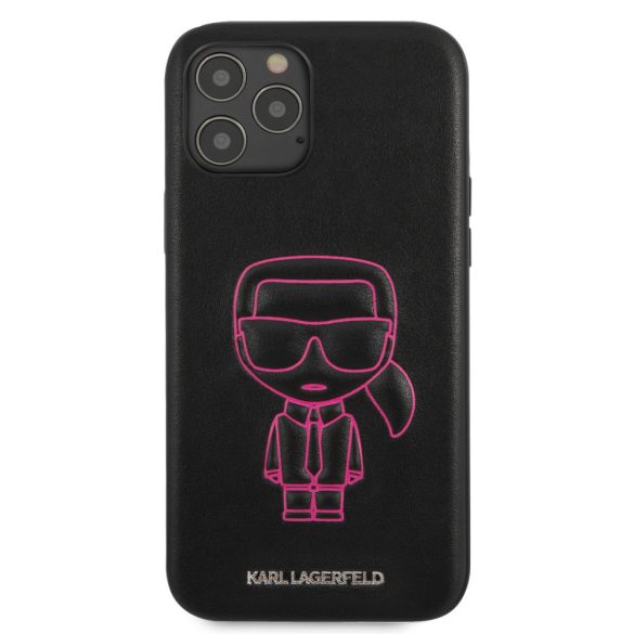 Karl Lagerfeld iPhone 12 Pro Max 3D Ikonik Outline (KLHCP12LPCUIKPI) hátlap, tok, rózsaszín