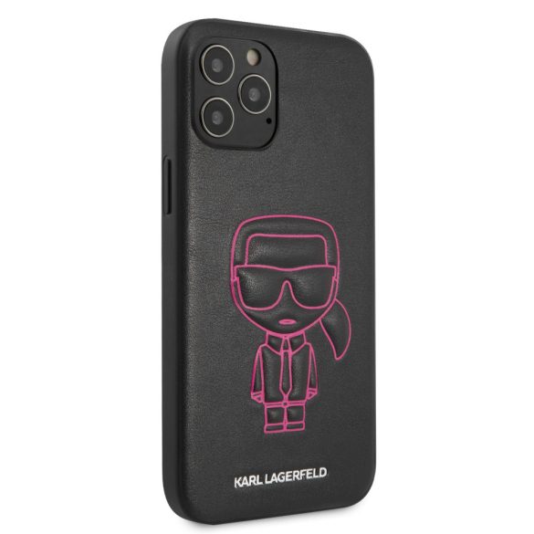 Karl Lagerfeld iPhone 12 Pro Max 3D Ikonik Outline (KLHCP12LPCUIKPI) hátlap, tok, rózsaszín