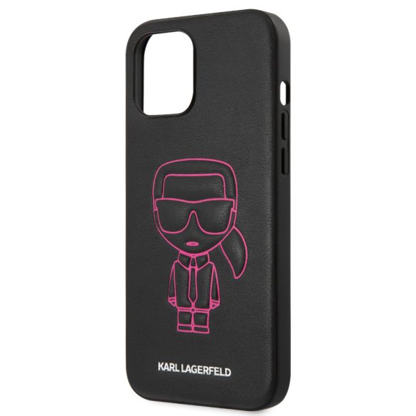 Karl Lagerfeld iPhone 12 Pro Max 3D Ikonik Outline (KLHCP12LPCUIKPI) hátlap, tok, rózsaszín