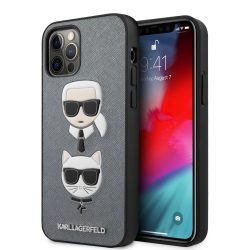   Karl Lagerfeld iPhone 12 Pro Max 3D Rubber Heads (KLHCP12LSAKICKCSL) hátlap, tok, ezüst