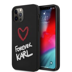   Karl Lagerfeld iPhone 12 Pro Max Silicone Forever (KLHCP12LSILKRBK) hátlap, tok, fekete