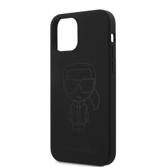 Karl Lagerfeld iPhone 12 Pro Max Ikonik Outline 2 Silicone (KLHCP12LSILTTBK) hátlap, tok, fekete