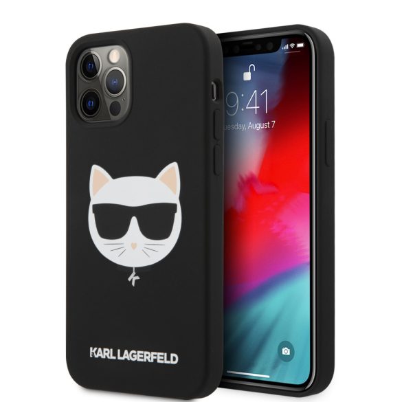 Karl Lagerfeld iPhone 12 Pro Max Choupette Head Silicone (KLHCP12LSLCHBK) hátlap, tok, fekete