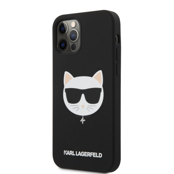 Karl Lagerfeld iPhone 12 Pro Max Choupette Head Silicone (KLHCP12LSLCHBK) hátlap, tok, fekete