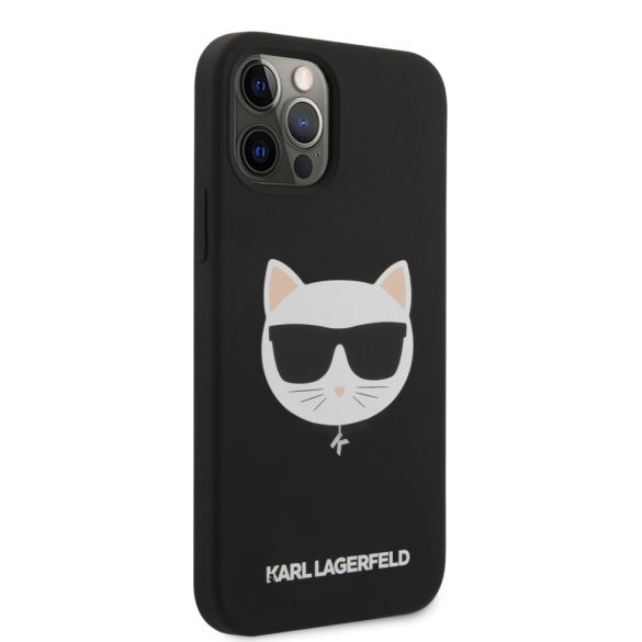 Karl Lagerfeld iPhone 12 Pro Max Choupette Head Silicone (KLHCP12LSLCHBK) hátlap, tok, fekete