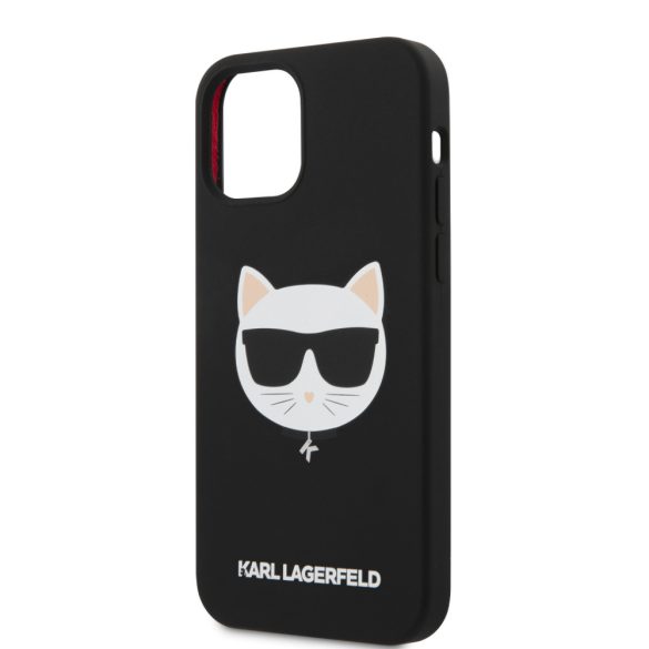 Karl Lagerfeld iPhone 12 Pro Max Choupette Head Silicone (KLHCP12LSLCHBK) hátlap, tok, fekete