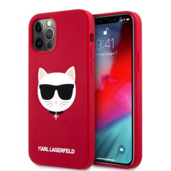   Karl Lagerfeld iPhone 12 Pro Max Choupette Head Silicone (KLHCP12LSLCHRE) hátlap, tok, piros