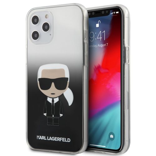 Karl Lagerfeld iPhone 12 Pro Max Ikonik Full Body (KLHCP12LTRDFKBK) hátlap, tok, fekete