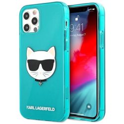   Karl Lagerfeld iPhone 12/12 Pro Choupette Head (KLHCP12MCHTRB) hátlap, tok, türkiszkék