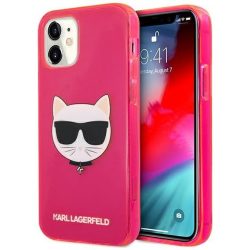   Karl Lagerfeld iPhone 12/12 Pro Choupette Head (KLHCP12MCHTRP) hátlap, tok, rózsaszín