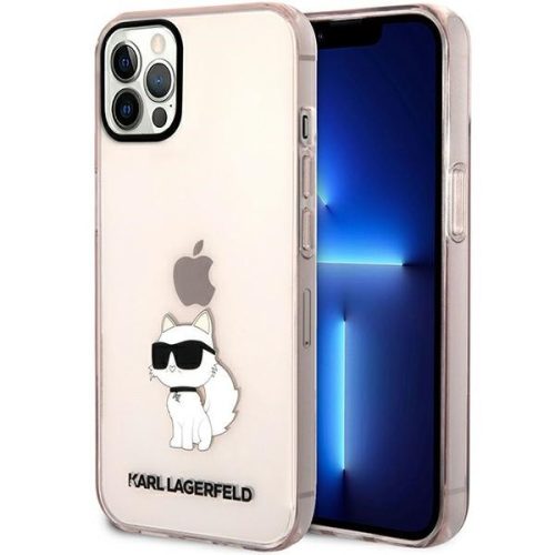 Karl Lagerfeld iPhone 12/12 Pro Ikonik Choupette (KLHCP12MHNCHTCP) hátlap, tok, rózsaszín